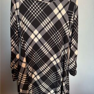 R&K Black and White Plaid Mini Dress